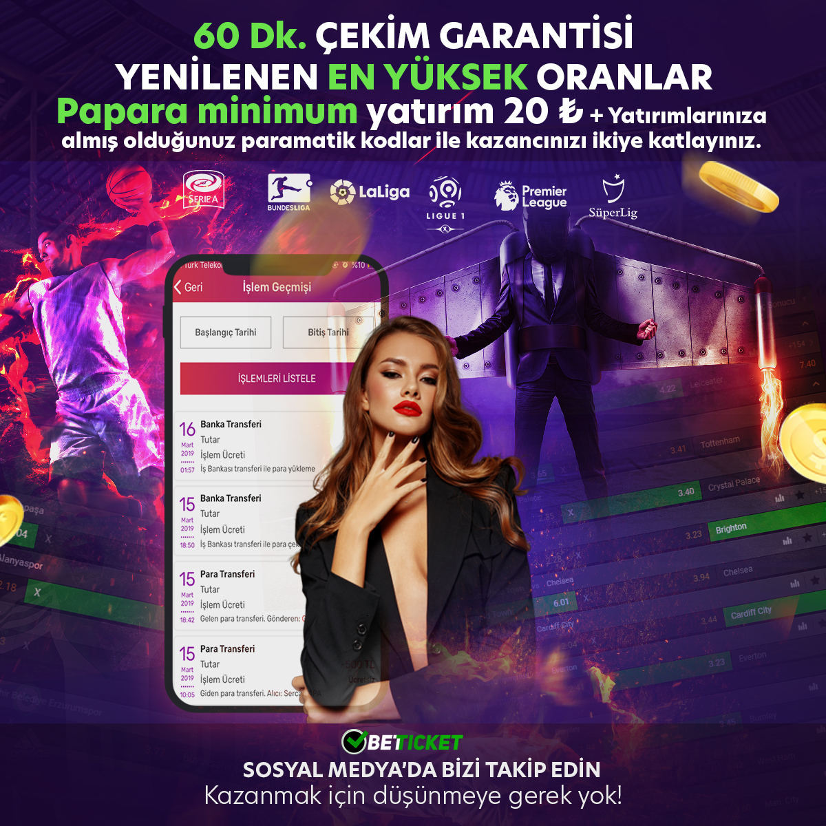 betticket 60 dakikada çekim garantisi