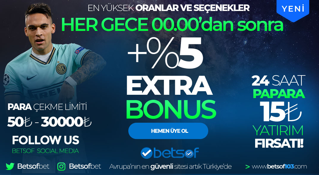 betsof %5 extra bonus