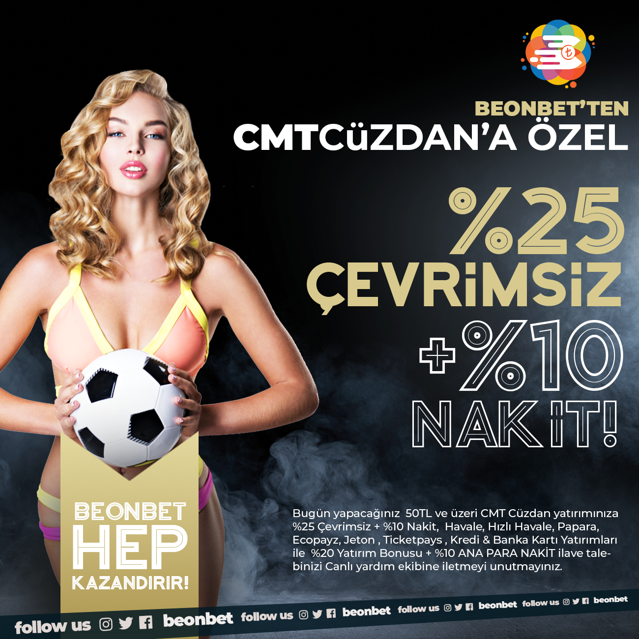 beonbet %25 çevrimsiz cmt cüzdan bonusu