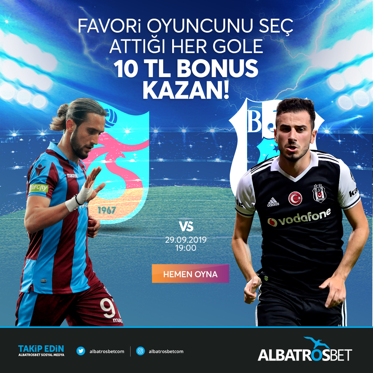 albatrosbet favori oyuncu seç attığı her gole bonus