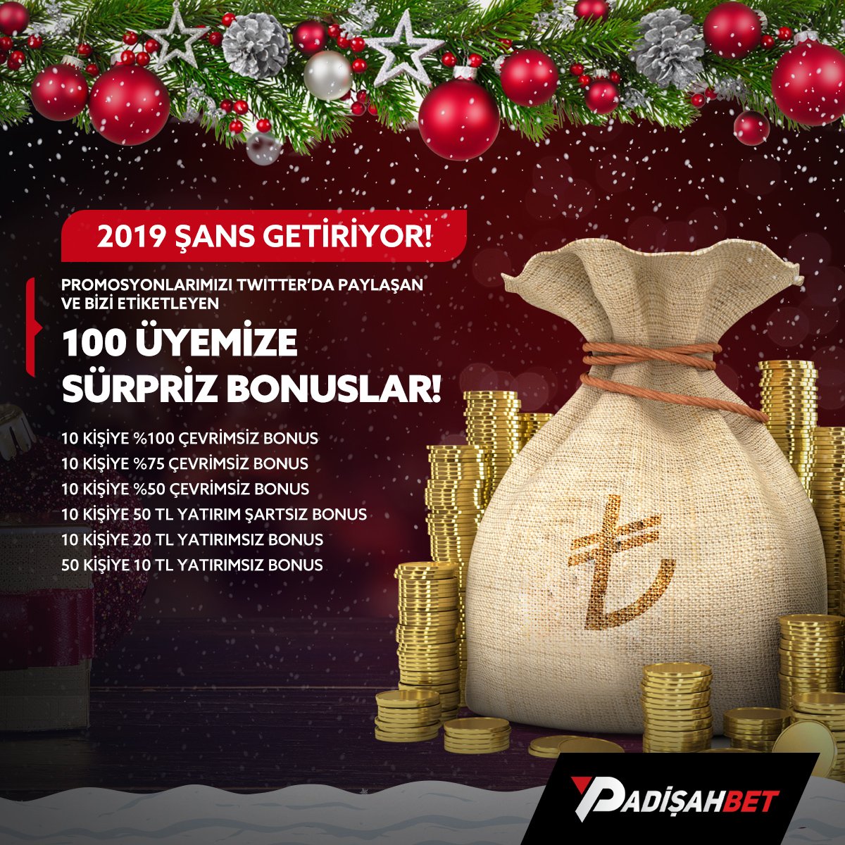 padişahbet yılbaşına özel promosyonlar